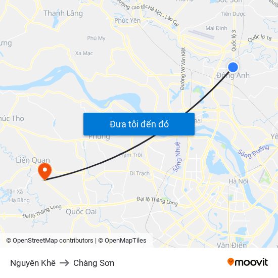 Nguyên Khê to Chàng Sơn map