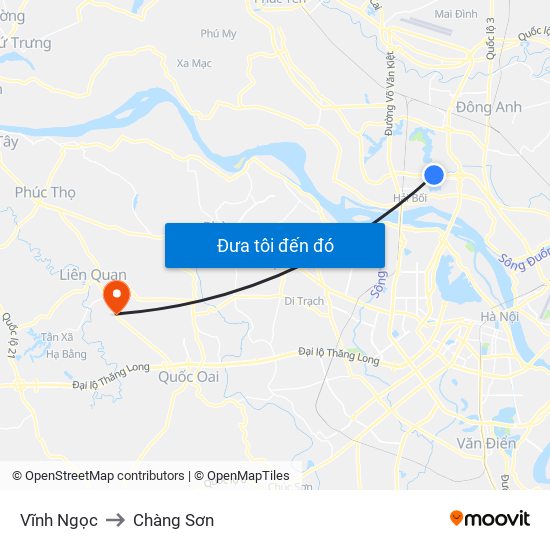 Vĩnh Ngọc to Chàng Sơn map