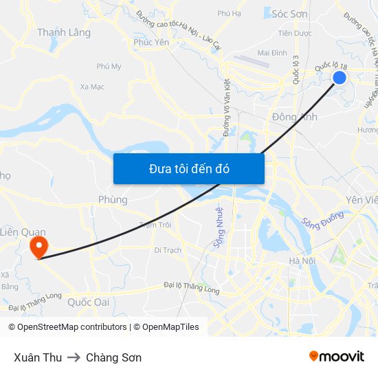 Xuân Thu to Chàng Sơn map