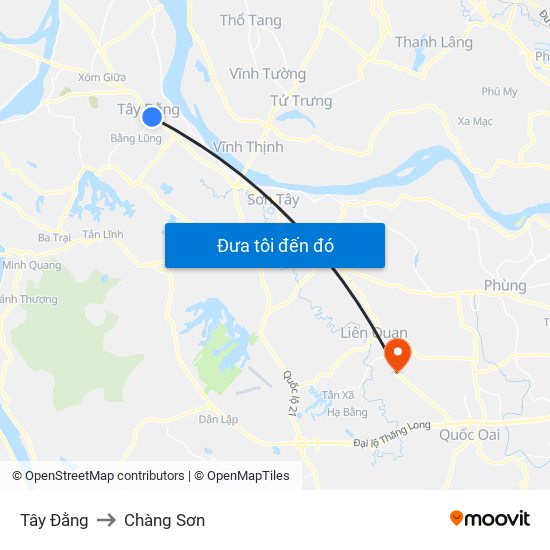 Tây Đằng to Chàng Sơn map