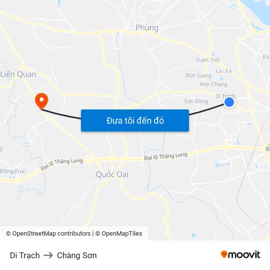 Di Trạch to Chàng Sơn map