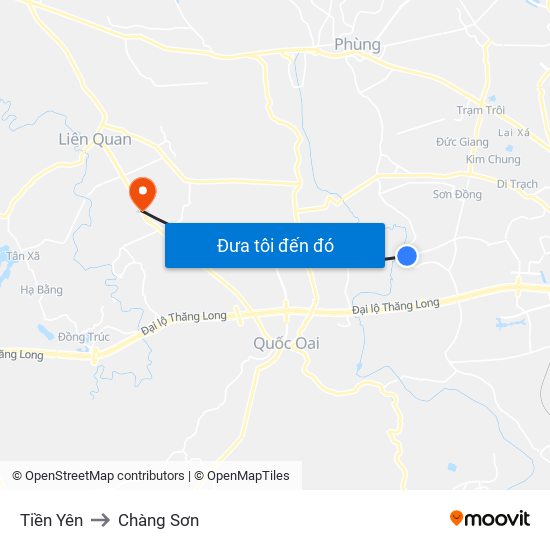 Tiền Yên to Chàng Sơn map