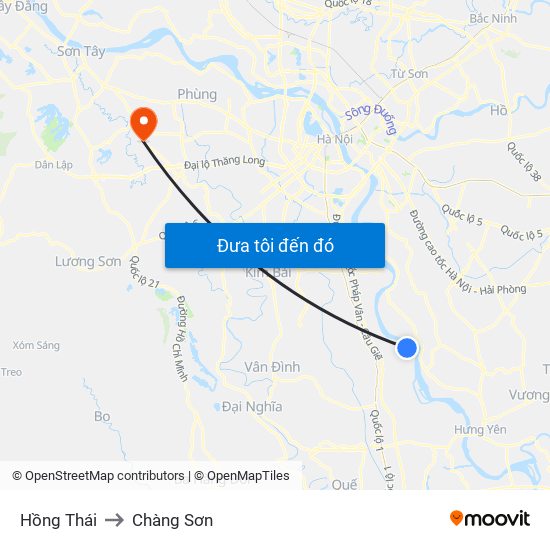 Hồng Thái to Chàng Sơn map