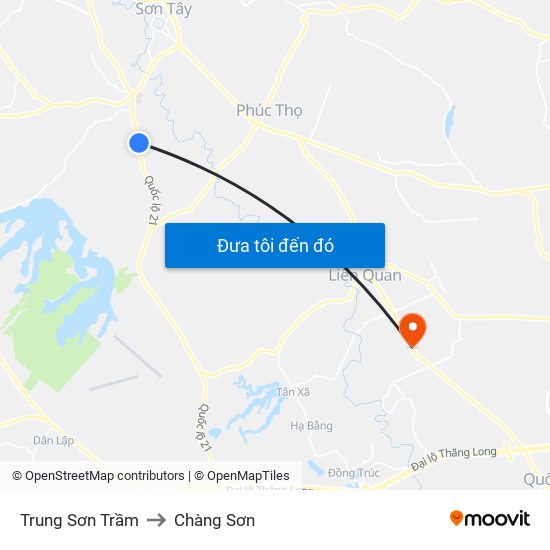 Trung Sơn Trầm to Chàng Sơn map