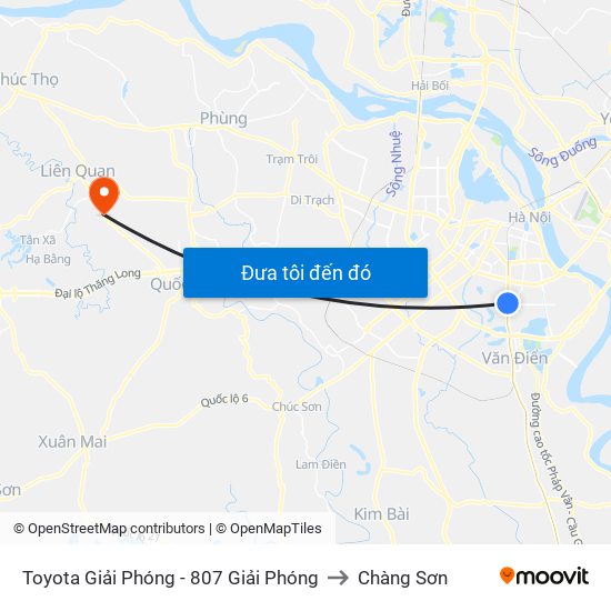Toyota Giải Phóng - 807 Giải Phóng to Chàng Sơn map