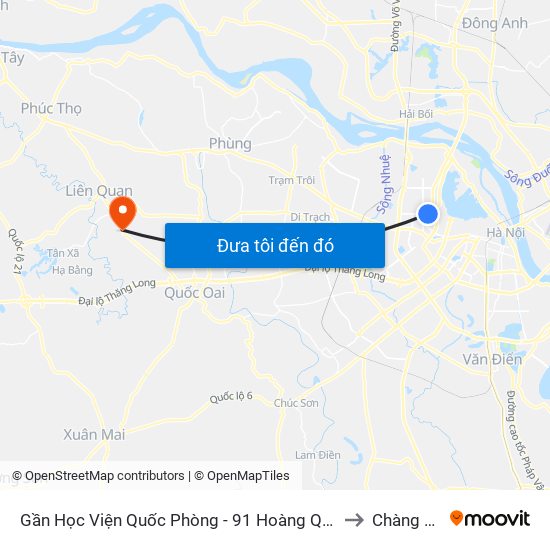 Gần Học Viện Quốc Phòng - 91 Hoàng Quốc Việt to Chàng Sơn map