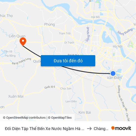 Đối Diện Tập Thể Bến Xe Nước Ngầm Hà Nội - Ngọc Hồi to Chàng Sơn map
