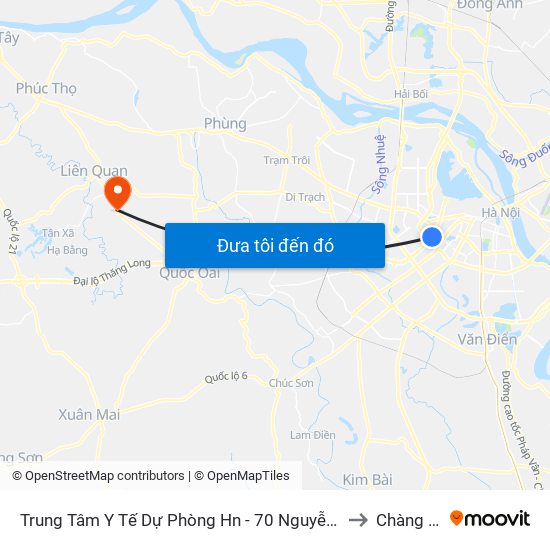 Trung Tâm Y Tế Dự Phòng Hn - 70 Nguyễn Chí Thanh to Chàng Sơn map