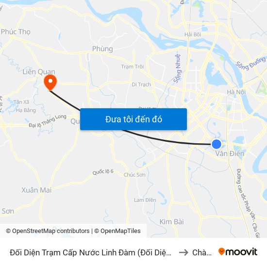 Đối Diện Trạm Cấp Nước Linh Đàm (Đối Diện Chung Cư Hh1c) - Nguyễn Hữu Thọ to Chàng Sơn map