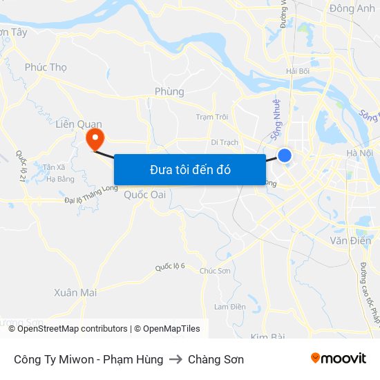 Công Ty Miwon - Phạm Hùng to Chàng Sơn map