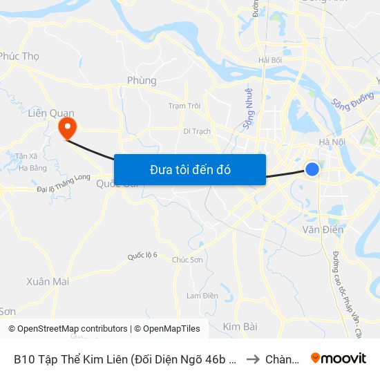 B10 Tập Thể Kim Liên (Đối Diện Ngõ 46b Phạm Ngọc Thạch) to Chàng Sơn map