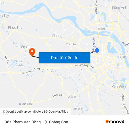 36a Phạm Văn Đồng to Chàng Sơn map