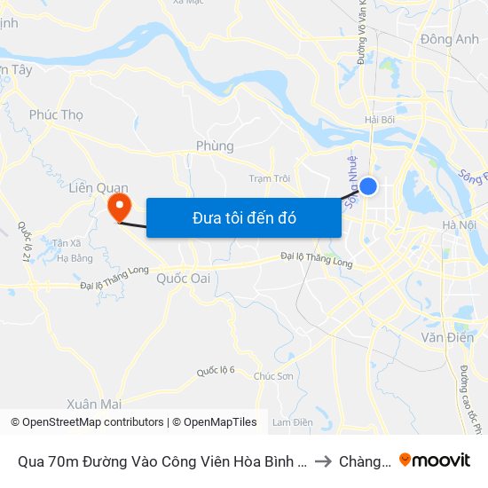 Qua 70m Đường Vào Công Viên Hòa Bình - Phạm Văn Đồng to Chàng Sơn map