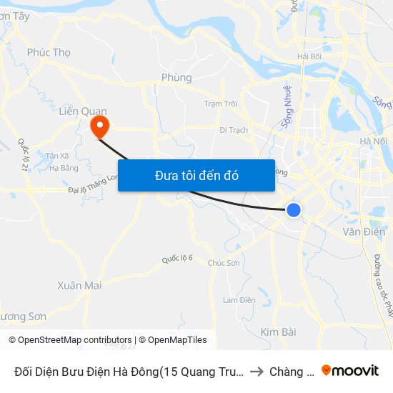 Đối Diện Bưu Điện Hà Đông(15 Quang Trung Hà Đông) to Chàng Sơn map