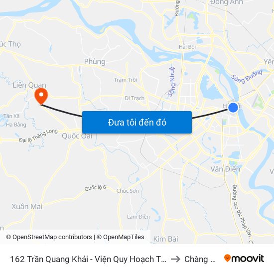 162 Trần Quang Khải - Viện Quy Hoạch Thủy Lợi to Chàng Sơn map