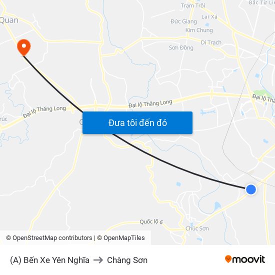 (A) Bến Xe Yên Nghĩa to Chàng Sơn map