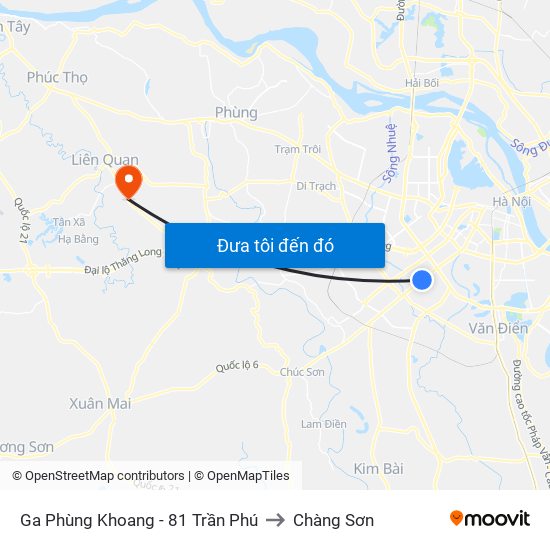 Ga Phùng Khoang - 81 Trần Phú to Chàng Sơn map