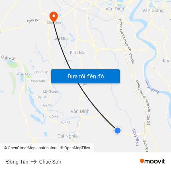 Đồng Tân to Chúc Sơn map