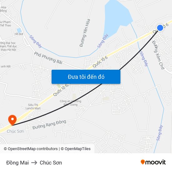 Đồng Mai to Chúc Sơn map