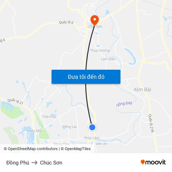 Đồng Phú to Chúc Sơn map