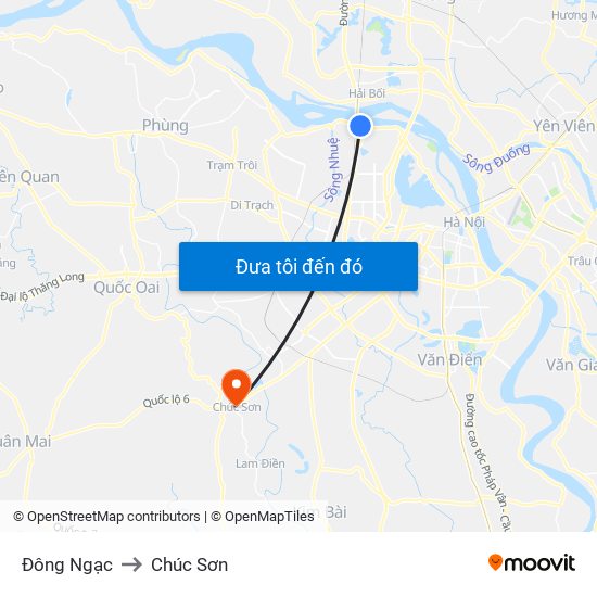 Đông Ngạc to Chúc Sơn map