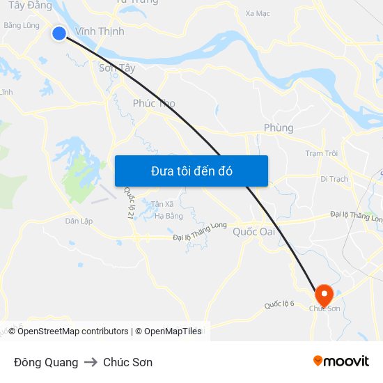 Đông Quang to Chúc Sơn map