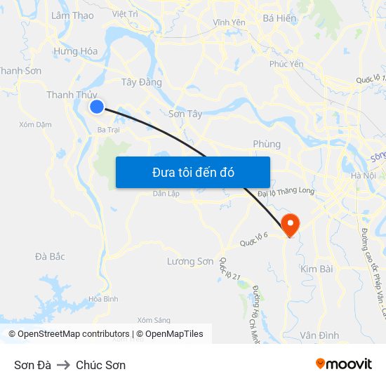 Sơn Đà to Chúc Sơn map