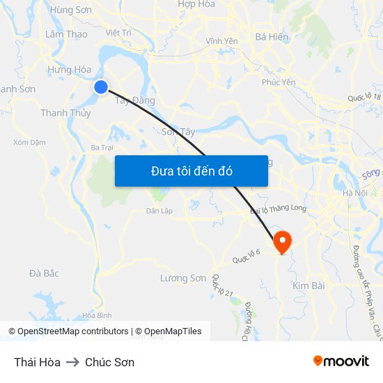 Thái Hòa to Chúc Sơn map