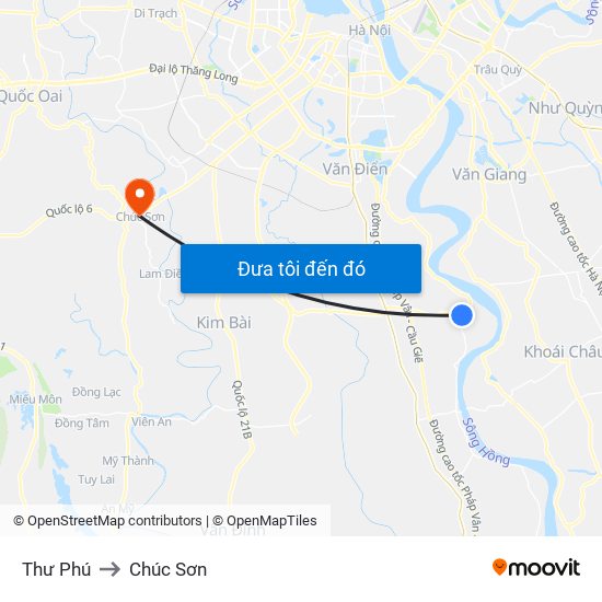 Thư Phú to Chúc Sơn map