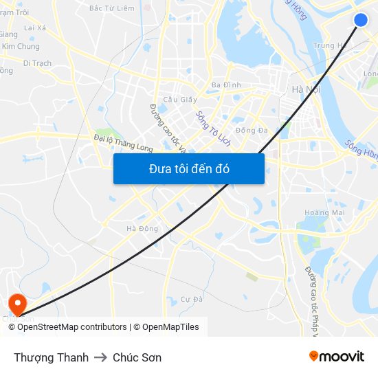 Thượng Thanh to Chúc Sơn map