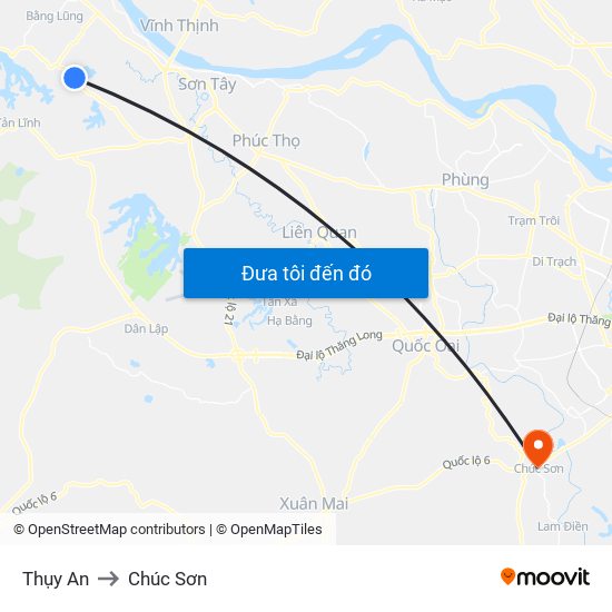 Thụy An to Chúc Sơn map