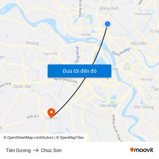 Tiên Dương to Chúc Sơn map