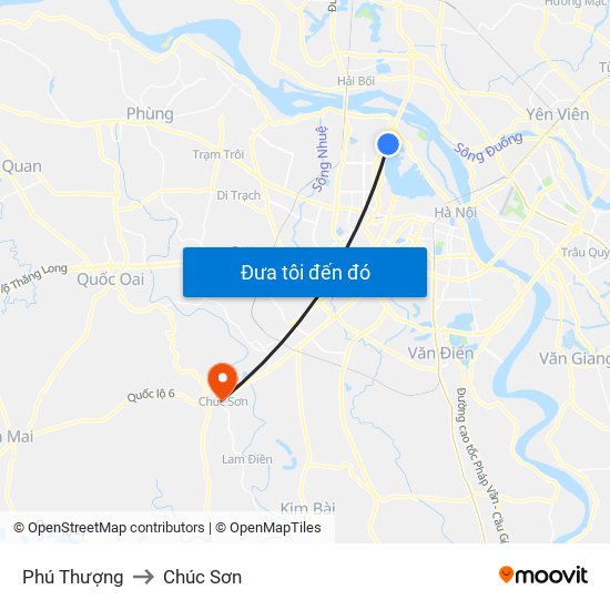 Phú Thượng to Chúc Sơn map