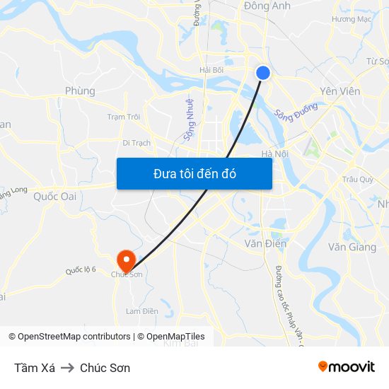 Tầm Xá to Chúc Sơn map