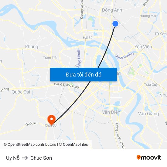 Uy Nỗ to Chúc Sơn map