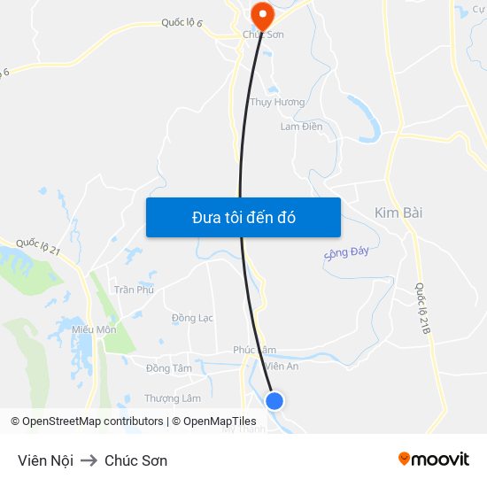 Viên Nội to Chúc Sơn map