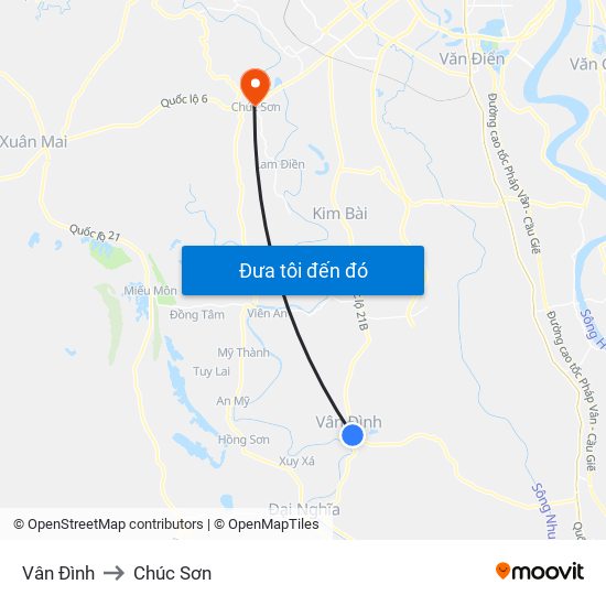 Vân Đình to Chúc Sơn map