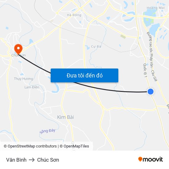 Văn Bình to Chúc Sơn map