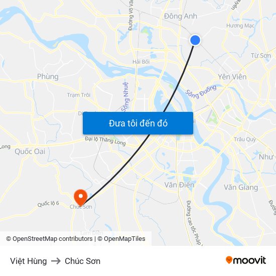 Việt Hùng to Chúc Sơn map