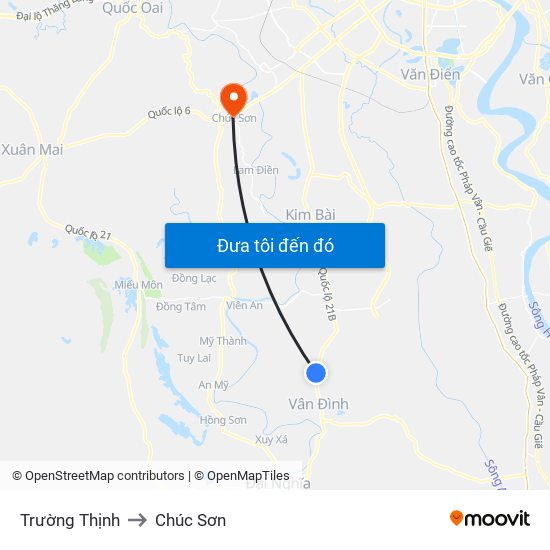 Trường Thịnh to Chúc Sơn map