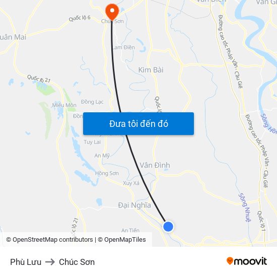 Phù Lưu to Chúc Sơn map