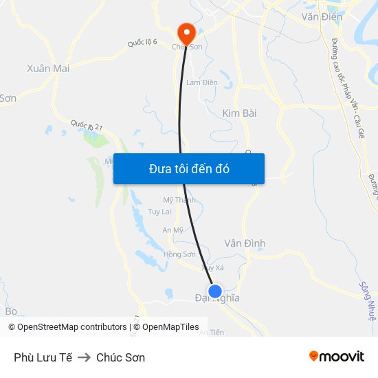 Phù Lưu Tế to Chúc Sơn map