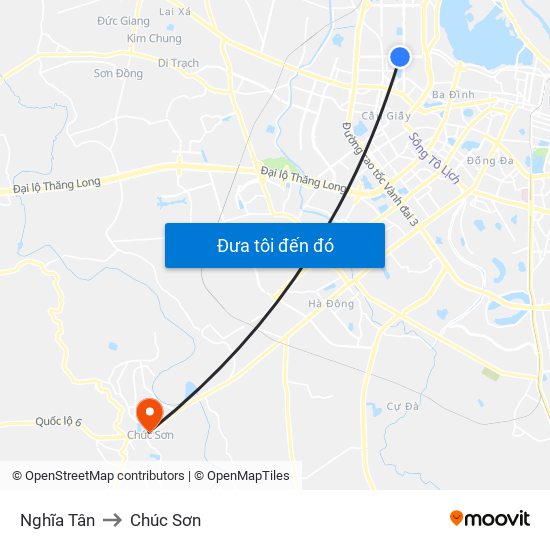 Nghĩa Tân to Chúc Sơn map
