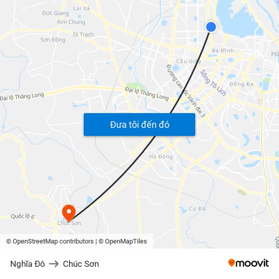 Nghĩa Đô to Chúc Sơn map