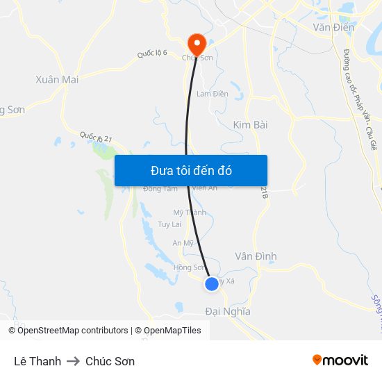 Lê Thanh to Chúc Sơn map