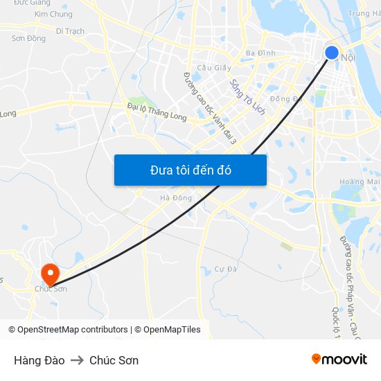 Hàng Đào to Chúc Sơn map