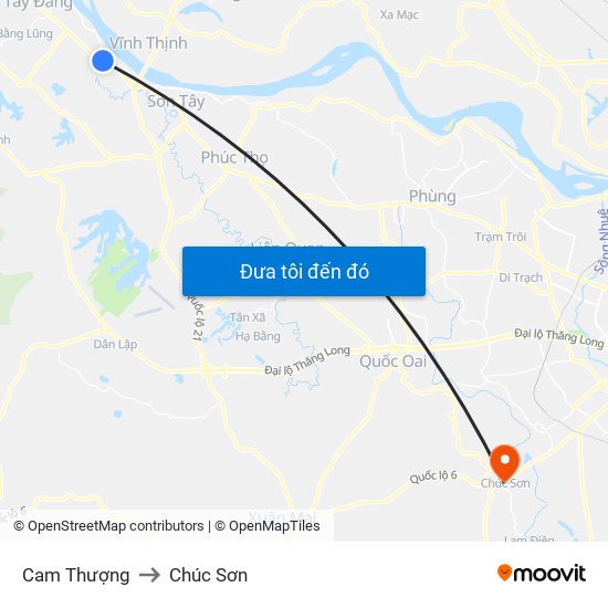 Cam Thượng to Chúc Sơn map