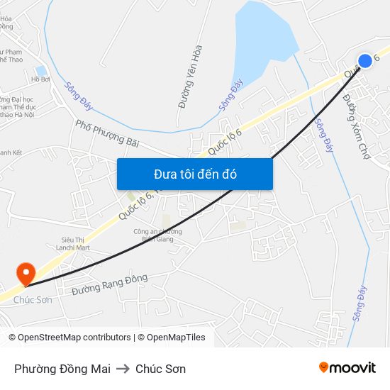 Phường Đồng Mai to Chúc Sơn map
