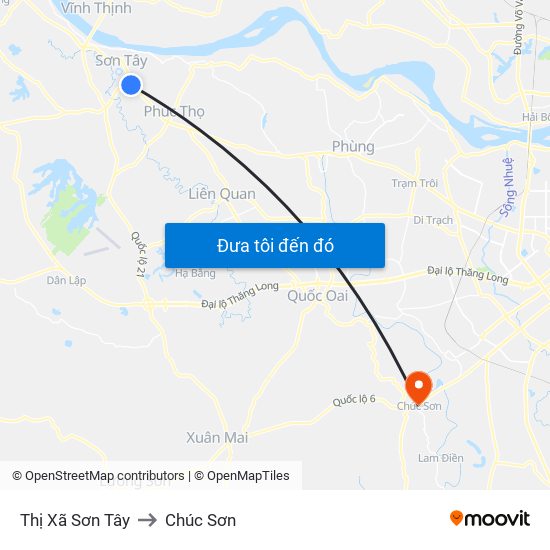 Thị Xã Sơn Tây to Chúc Sơn map