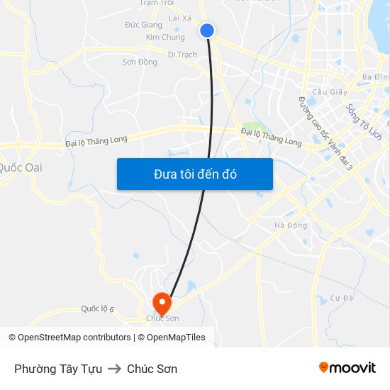 Phường Tây Tựu to Chúc Sơn map